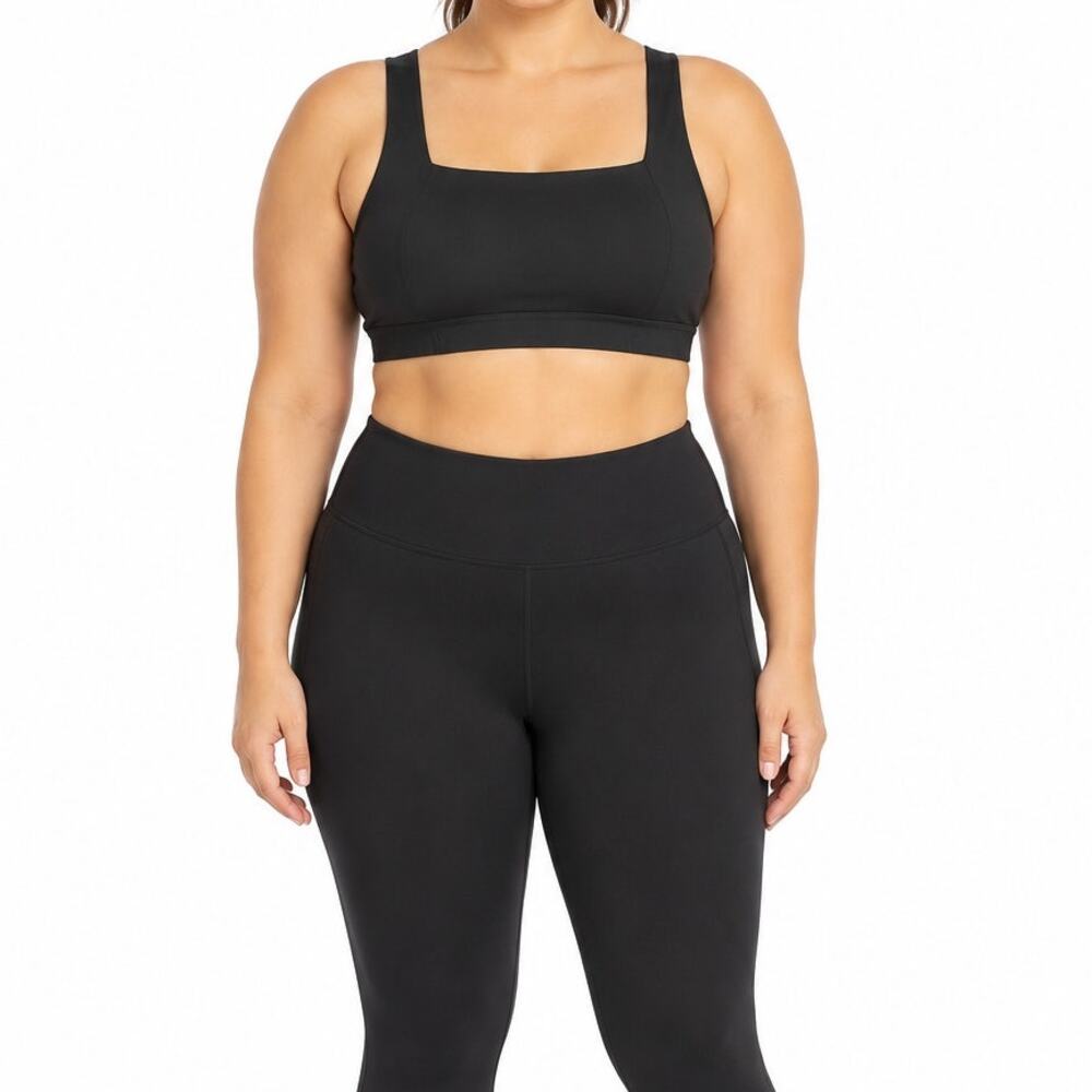 Athleta Black Longline Sports Bra Women’s XL